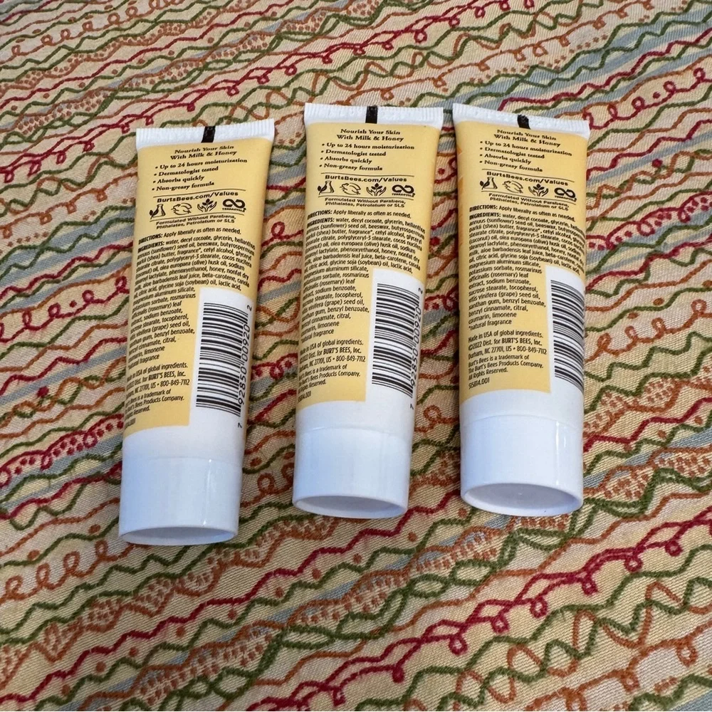 Burt's Bees Milk & Honey Body Lotion for Unisex, 1 Ounce NEW - set of three
